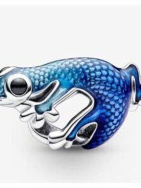 Blue Gecko Charm,925 Sterling Silver Charm For Bracelet Necklace Pendant